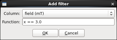 Data filter editor.